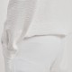 מכנס ארוך פשתן מקומט - לבן