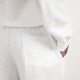 מכנס קצר פשתן מקומט - לבן